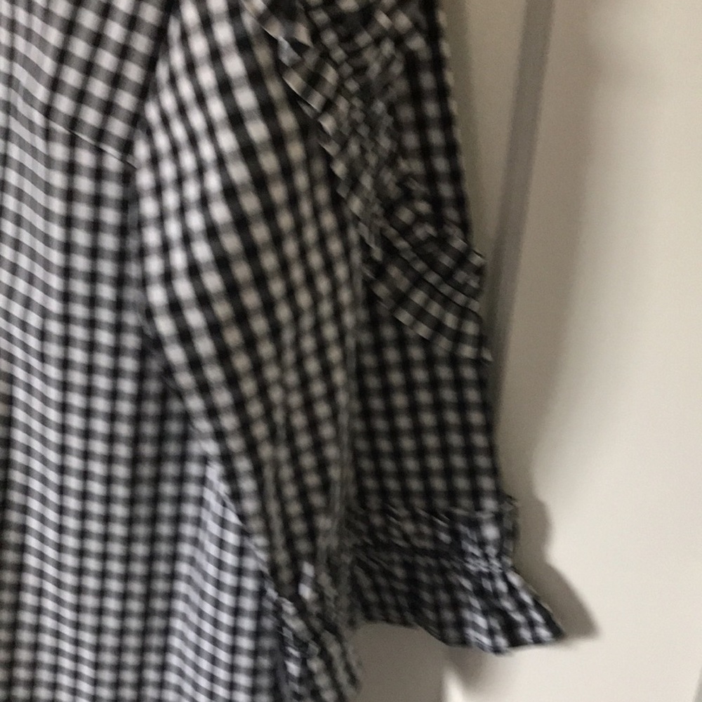 Halogen gingham blouse with ruffle - Picture 4 of 6